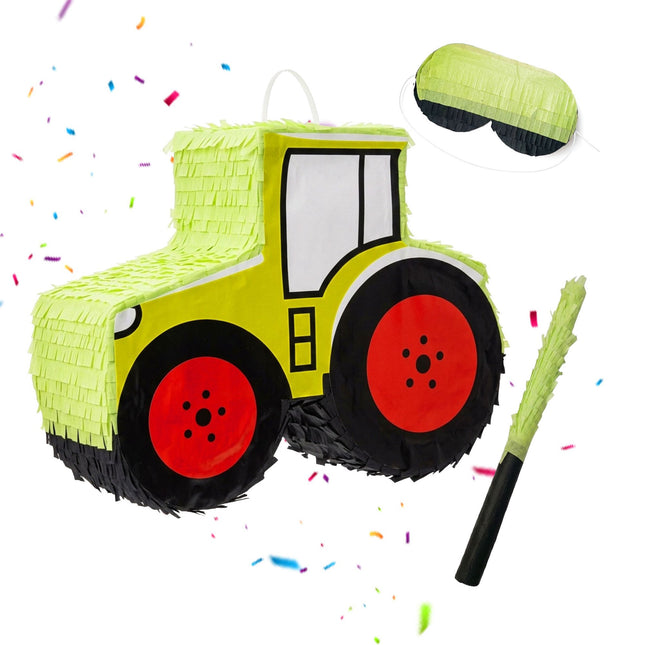 Set Piñata Tractor cu Băț și Mască – 40 cm