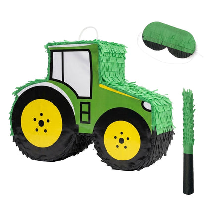 Set Piñata Tractor cu Băț și Mască – Verde