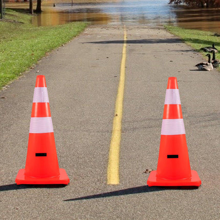 Traffic Cones 28 In, 12-Pack PVC, Reflective, Weighted Base