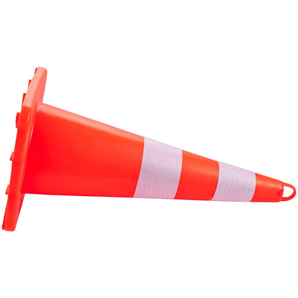 Traffic Cones, 28-Inch PVC, 12-Pack, 2 Reflective Collars