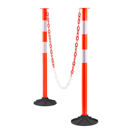 Traffic Delineator Posts, 2 Pack, 34 In, Reflective, Chain