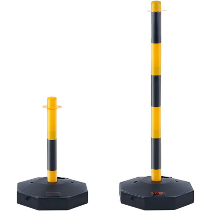 Traffic Delineator Posts, 6-Pack, Fillable Base, Chain