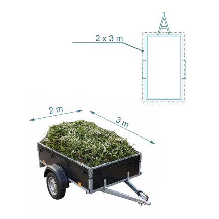 Plasă pentru remorcă 2x3m neagră, plastic PP durabil