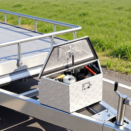 Trailer Tongue Tool Box, Aluminum 26 x 13 x 12 in, Lock