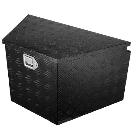 Trailer Tongue Tool Box, Aluminum Diamond Plate, Lock, 33x19x18