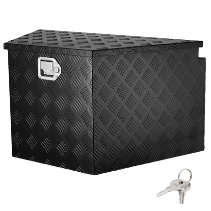 Trailer Tongue Tool Box, Aluminum Diamond Plate, Lock, 33x19x18