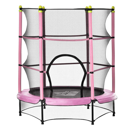 Training trampoline for children with safety net, pink, 45 kg limit