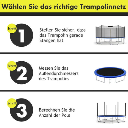 Plasa de siguranta pentru trambulina 427 cm, se potriveste cu 8 stalpi, acces cu fermoar