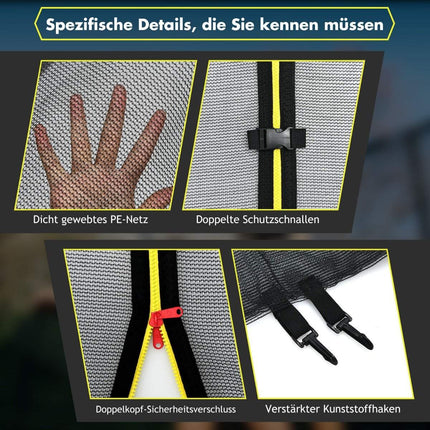 Plasa de siguranta pentru trambulina 427 cm, se potriveste cu 8 stalpi, acces cu fermoar