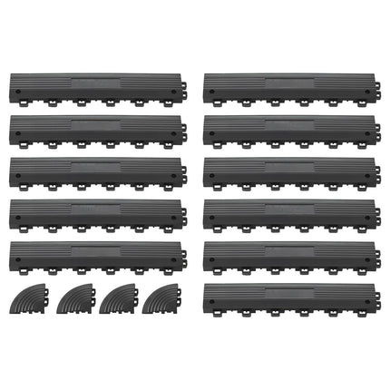 Transition Edge Kit, 11-Piece PP, For Drainage Mats, Black