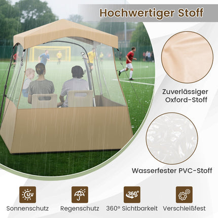 Cort de camping transparent, pliabil, pentru orice vreme, 160x160x176 cm