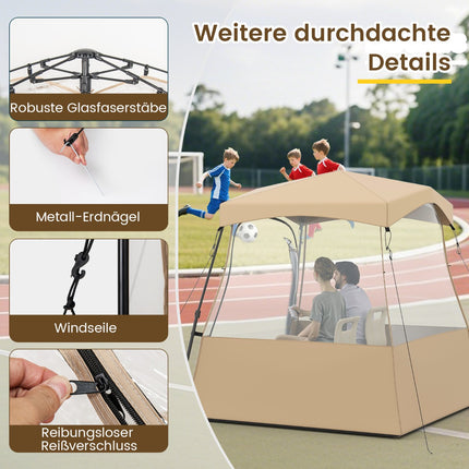 Cort de camping transparent, pliabil, pentru orice vreme, 160x160x176 cm