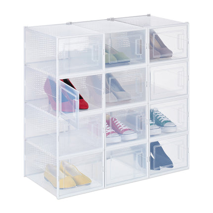 Cutii transparente pentru pantofi, set de 12