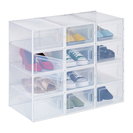 Cutii transparente pentru pantofi, set de 12