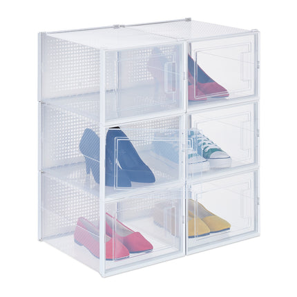 Cutii transparente pentru pantofi, set de 6
