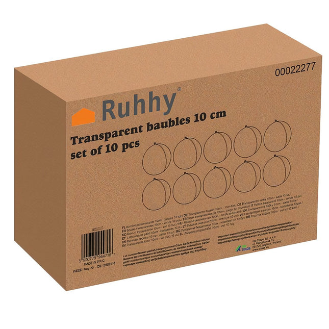 Slefuite transparente 10 cm set de 10 Ruhhy 22277