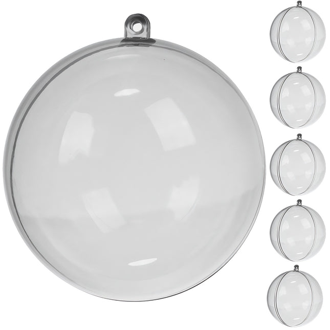 Transparent baubles 10 cm - set of 5 Ruhhy 22276