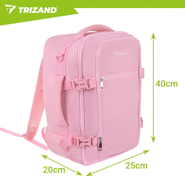 Rucsac de călătorie 40x25x20cm roz, geantă de cabină ușoară