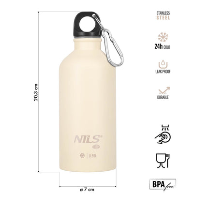 Sticlă de călătorie 550 ml Bej – Design rezistent la scurgeri