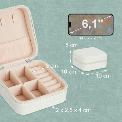 Carcasă pentru bijuterii de călătorie - Organizator compact cu aspect de piele