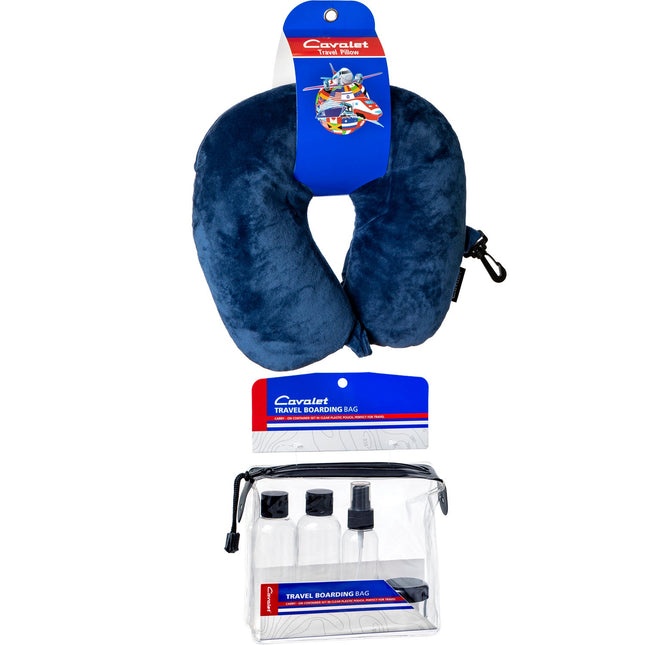 Travel Kit with Neck Pillow and Travel Bottles Set