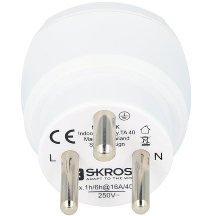 Travel adapter Europe to Denmark Grounded