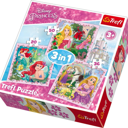 Trefl Disney Princess Puzzle Set 3 în 1
