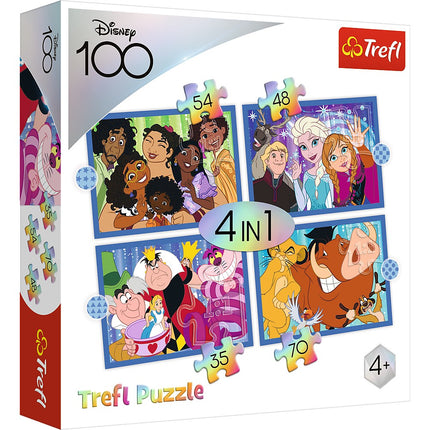 Trefl Disney Puzzle 4 în 1 Set Disney 100, 35 48 54 70 buc