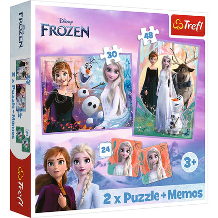 Trefl Set puzzle Frozen cu cartonașe memo Frozen II