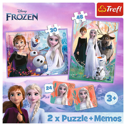 Trefl Set puzzle Frozen cu cartonașe memo Frozen II