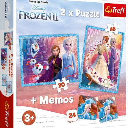 Trefl Set puzzle Frozen cu cartonașe memo Frozen II