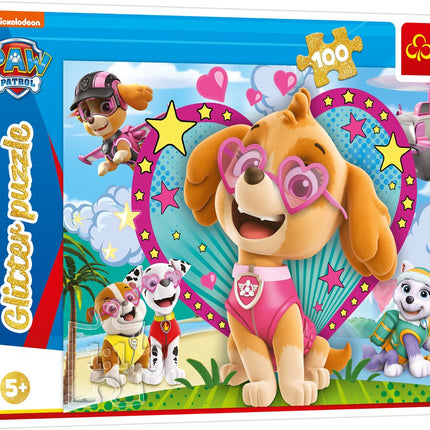 Trefl Paw Patrol Puzzle cu sclipici Paw Patrol, 100 piese