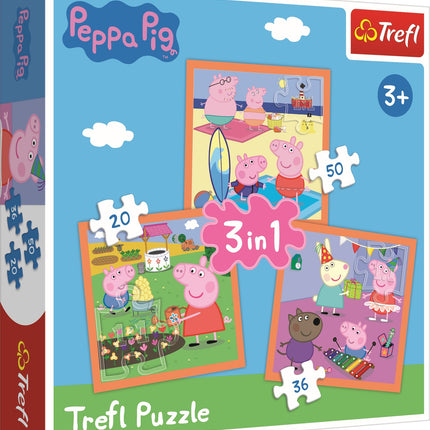 Trefl Peppa Pig Set Puzzle 3 în 1