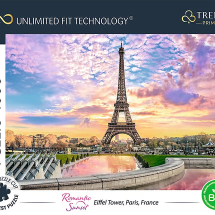 Puzzle Trefl Prime Romantic Sunset Eiffel Tower, 1000 piese