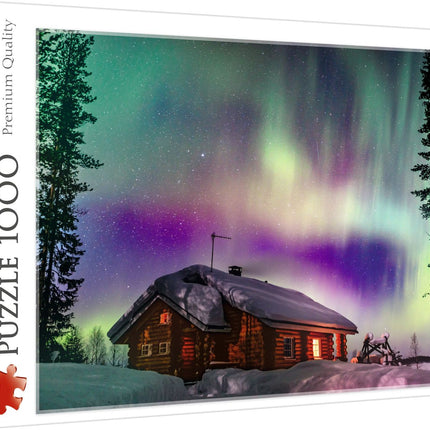 Trefl Puzzle Aurora boreală în Finlanda 1000 piese