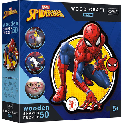 Trefl Spiderman Puzzle din lemn Spiderman 50 piese