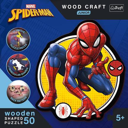 Trefl Spiderman Puzzle din lemn Spiderman 50 piese