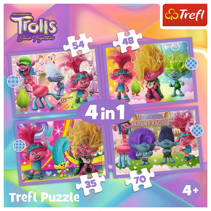 Trefl Trolls Puzzle Set 4 în 1
