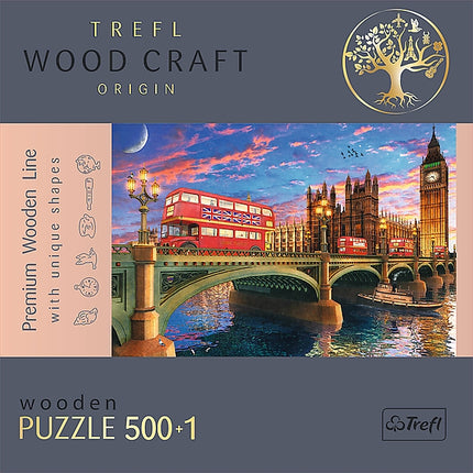Trefl Puzzle din lemn Palace Of Westminster Big Ben London 500+1 piese