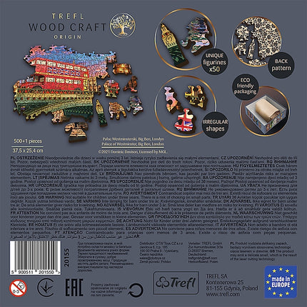 Trefl Puzzle din lemn Palace Of Westminster Big Ben London 500+1 piese