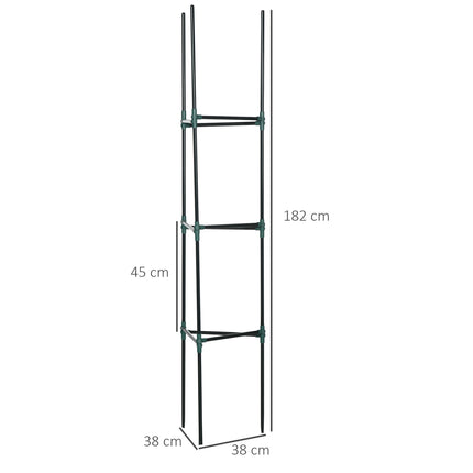 Steel garden trellis supports for climbing plants, set of 3