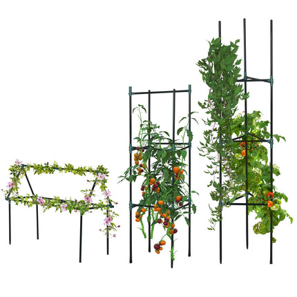Steel garden trellis supports for climbing plants, set of 3