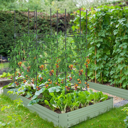 Steel garden trellis supports for climbing plants, set of 3
