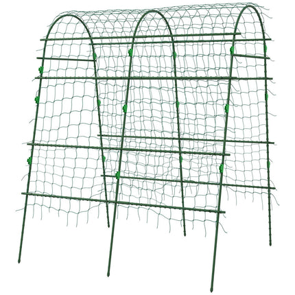 Adjustable plant trellis in steel with net for garden