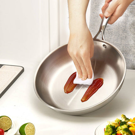 Tri-Ply Stainless Steel Frying Pan Set, 8–12 in, Induction Safe