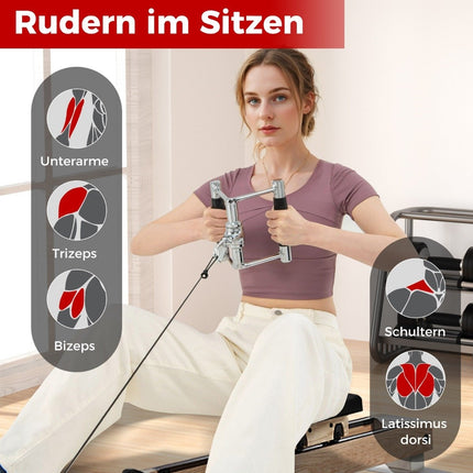 Set de atașare pentru cabluri pentru triceps - V-Grip, Double-D, bară dreaptă