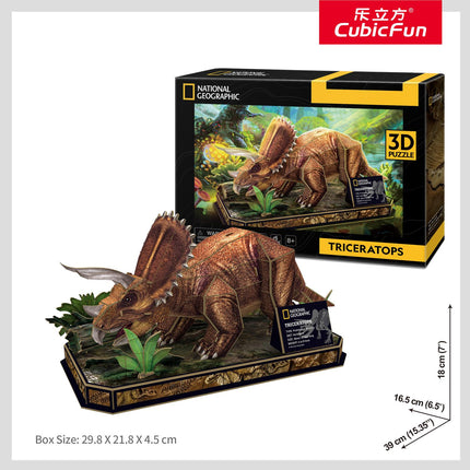 Puzzle 3D Triceratops, National Geographic, Jucărie educațională