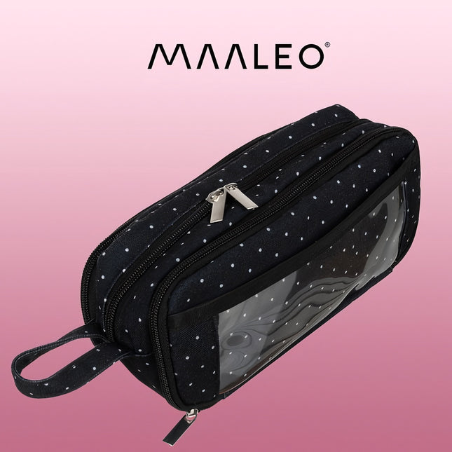 Triple foldable pencil case - black Maaleo 24511