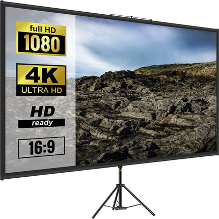 Tripod Projector Screen 80 Inch 16:9, 4K, Portable
