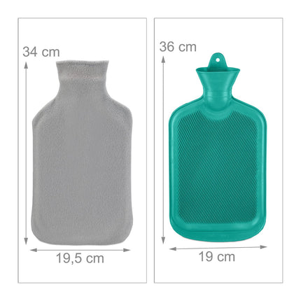 Sticlă de apă caldă turcoaz 2L cu capac